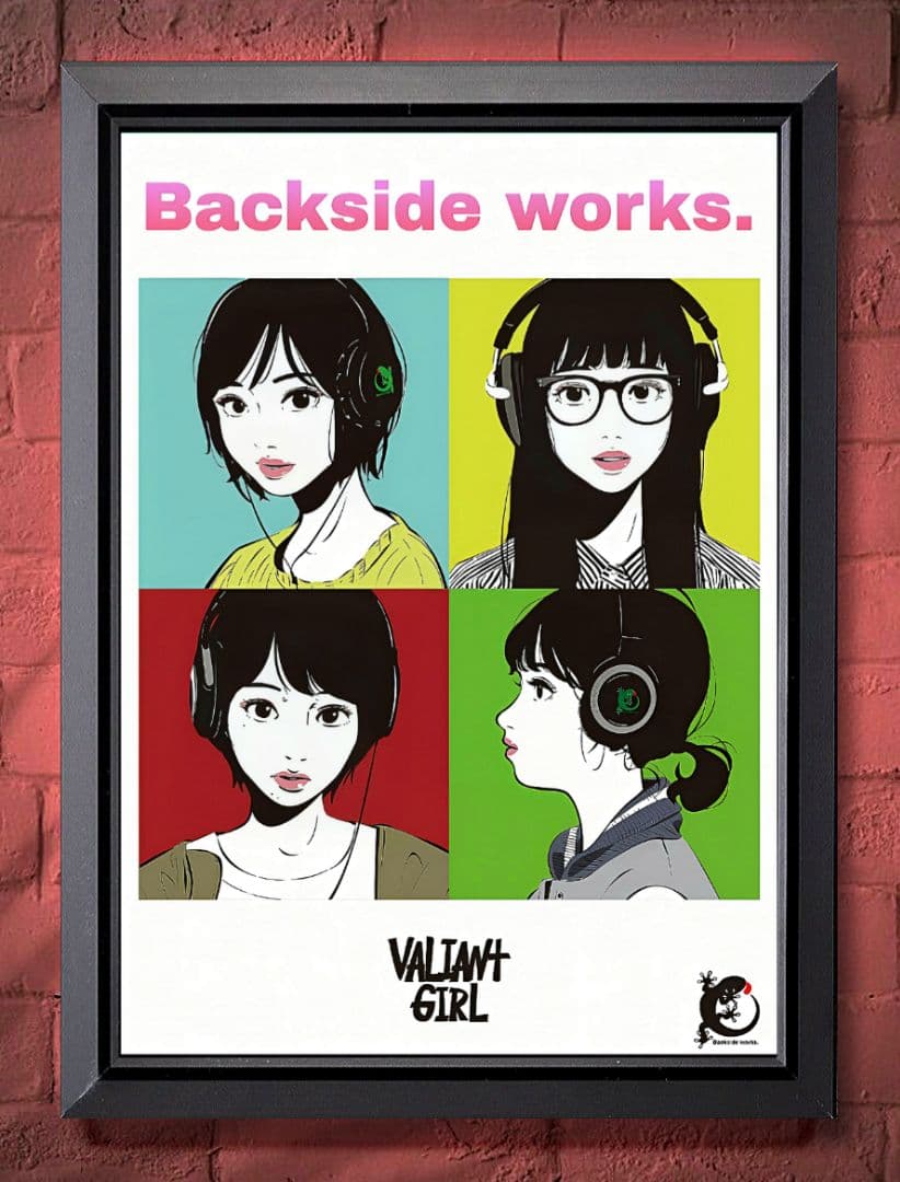 バックサイドワークス【A4サイズ写真ポスターフレーム付き３点セット】ポスター
