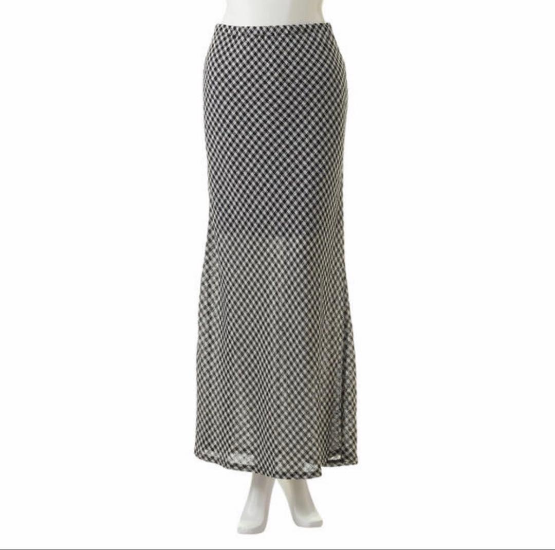 THE SHINZONE CHECK SKIRT/チェックスカート　S ロング