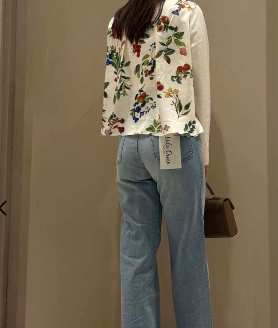 新品♡ カシミヤコットンボタニカルドッキングカーディガン