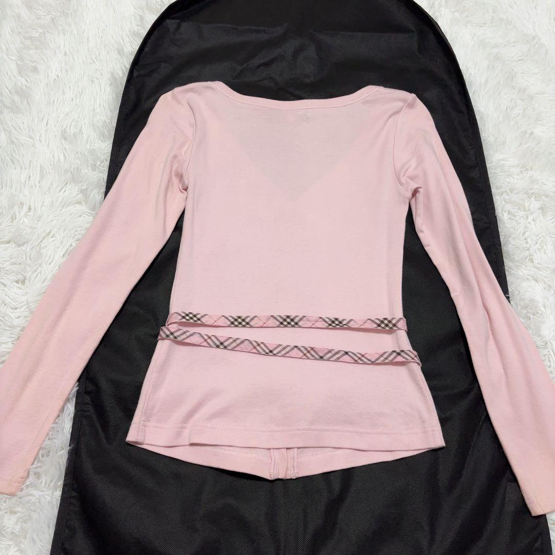希少　BURBERRY BLUE LABEL カーディガン ピンク　ベルト付き