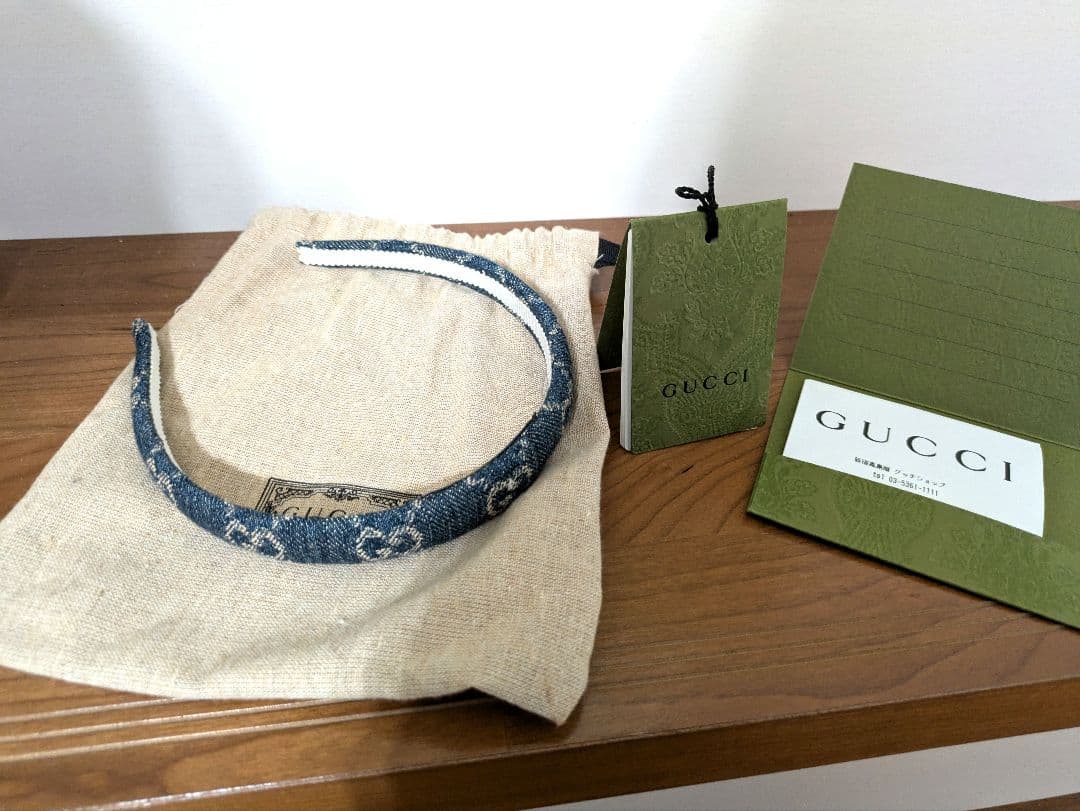 GUCCI グッチ ウォッシュドデニムカチューシャ