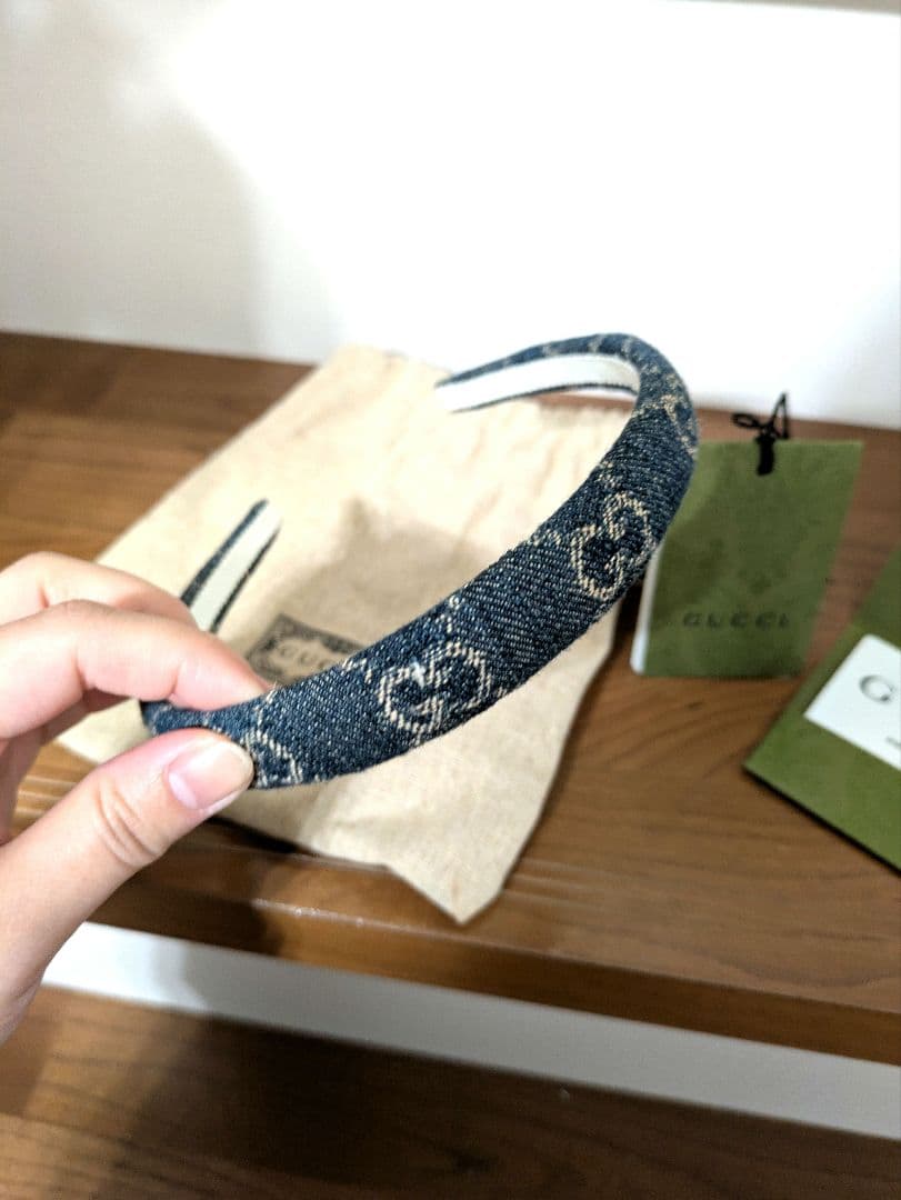 GUCCI グッチ ウォッシュドデニムカチューシャ