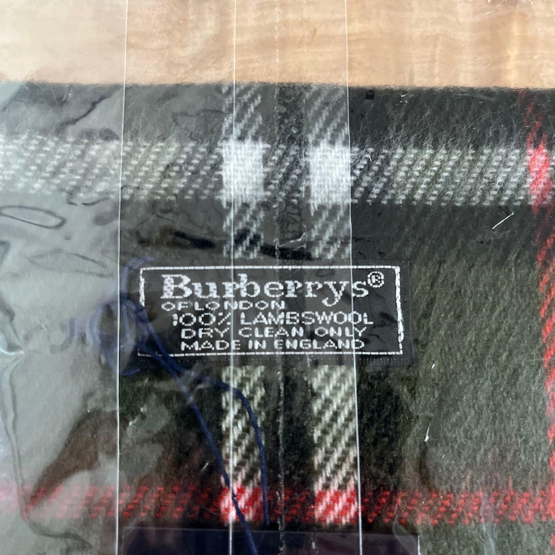 【新品未使用】Burberrys マフラー 100%ラムウール(グリーン系)