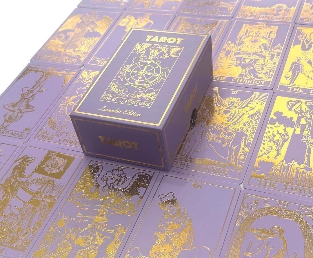 【正規品タロットカード】希少色✨癒しラベンダー色×金箔のプレミアム仕様のタロット