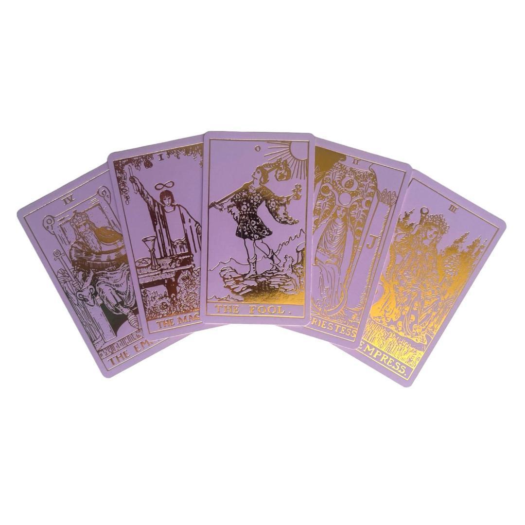 【正規品タロットカード】希少色✨癒しラベンダー色×金箔のプレミアム仕様のタロット