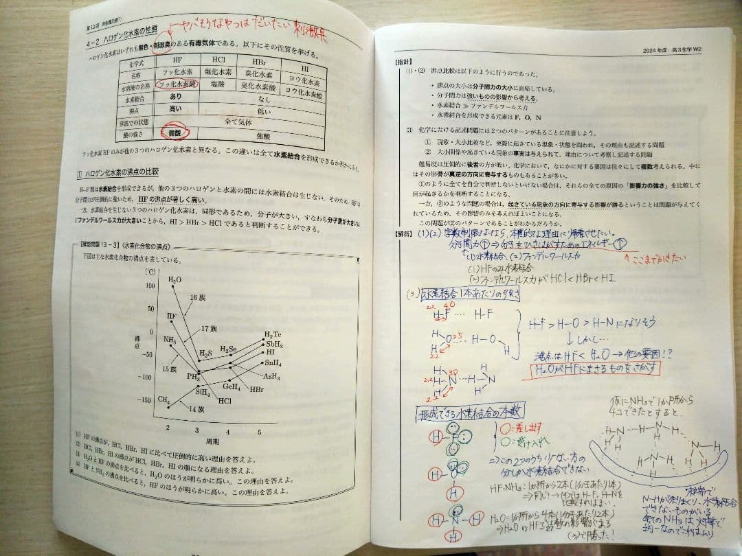 鉄緑会　高3　化学　授業プリント1年分セット　有井先生