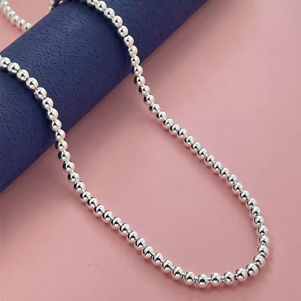 シルバー925 ビーズネックレス 60cm/24インチ ★