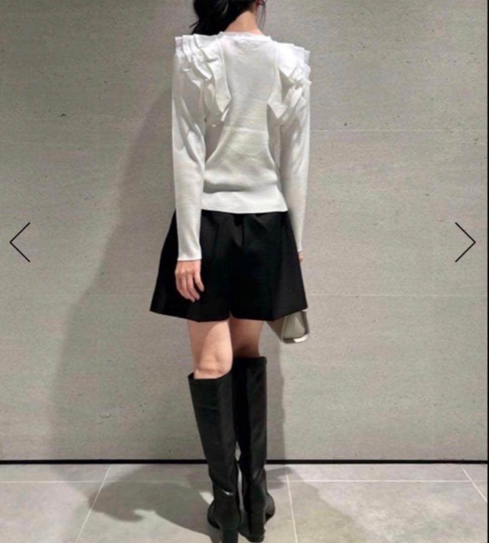 CELFORD セルフォード ラッフルフリルリブニットカーディガン
