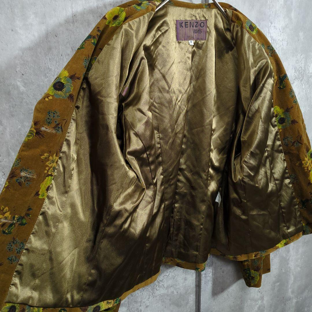 【80~90s】KENZO ケンゾー 花柄VelvetTailoredJkt