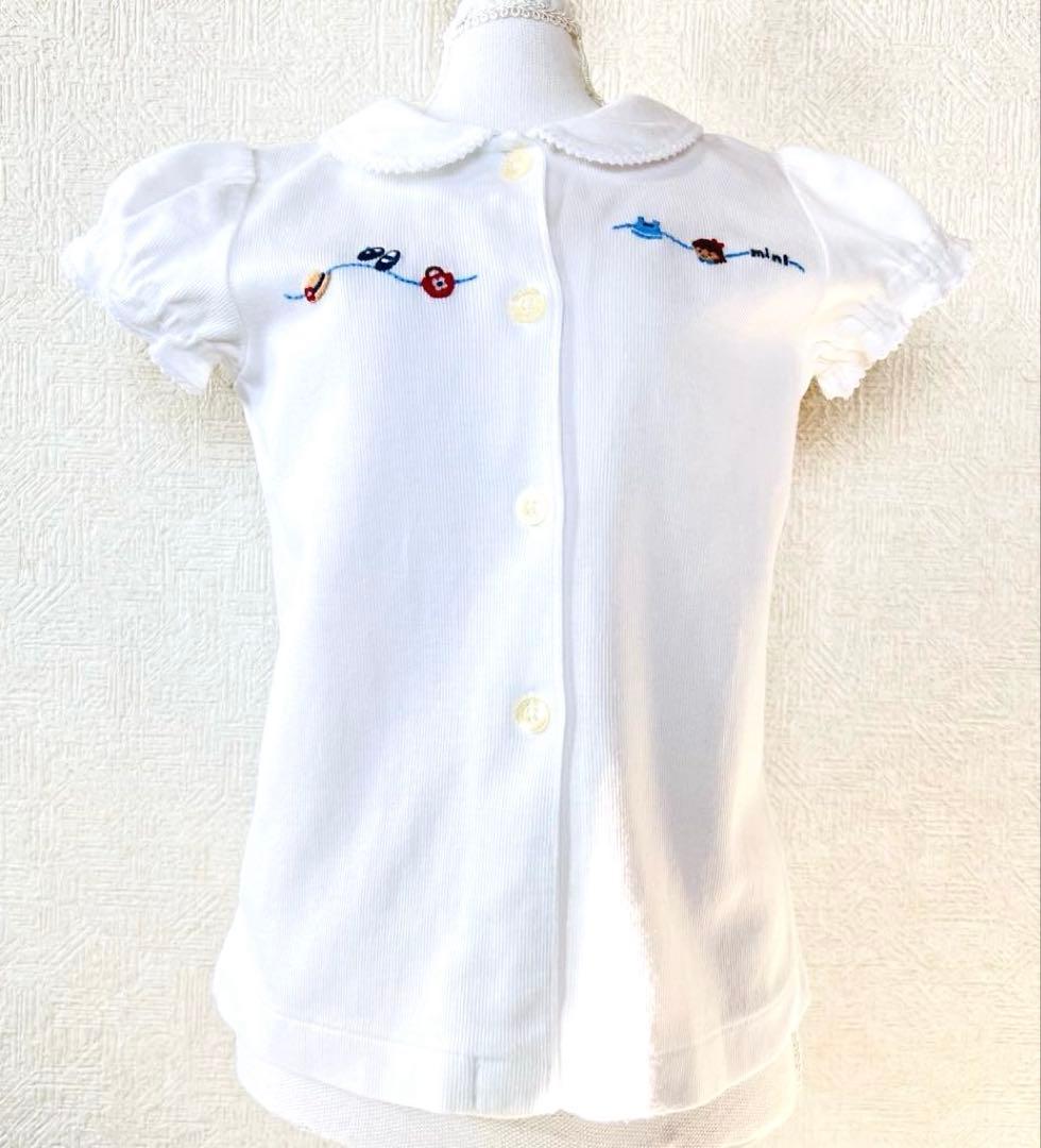【おすすめ】familiar 可愛い刺繍 ブラウスとワンピース 90cmのセット