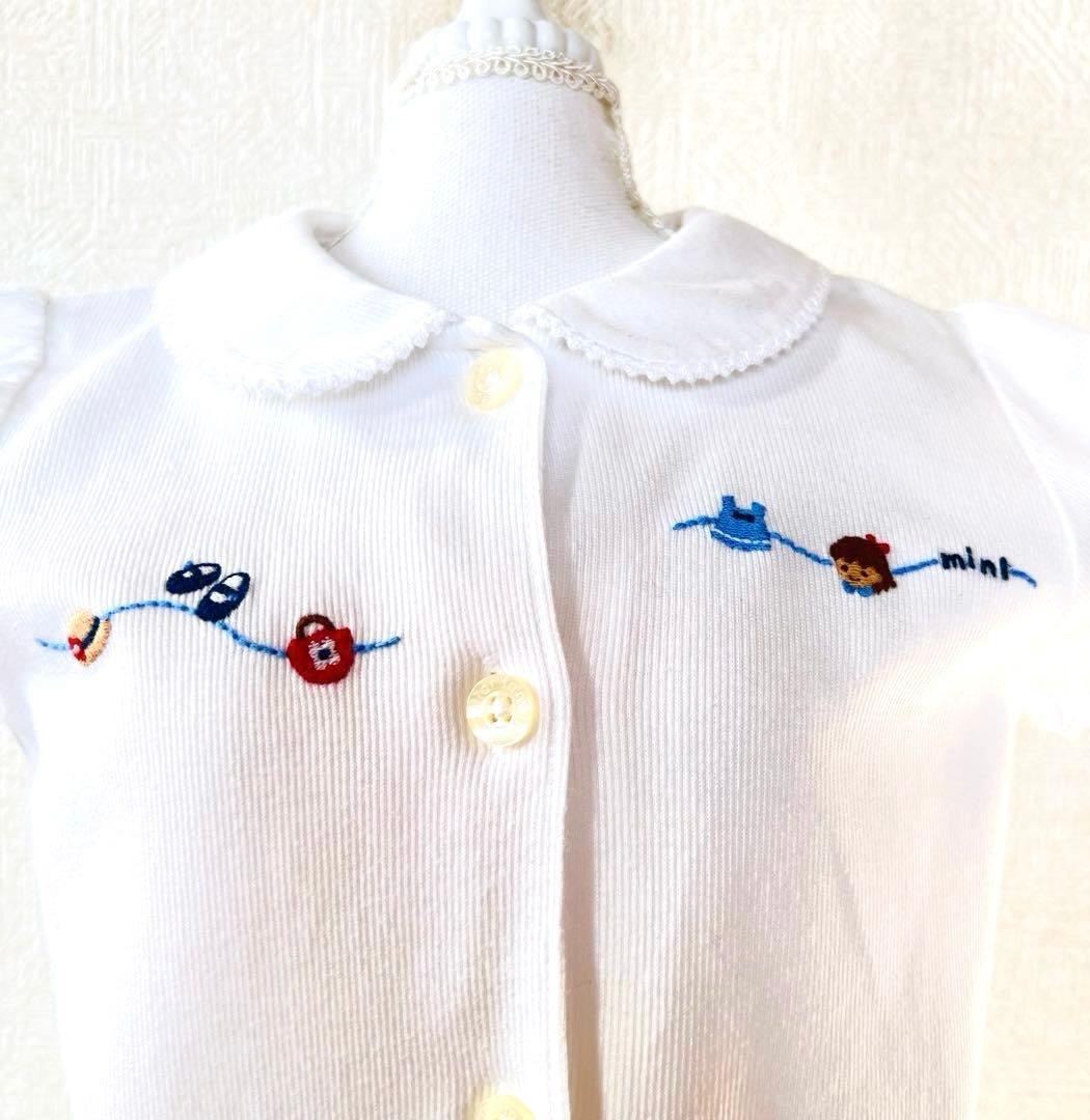 【おすすめ】familiar 可愛い刺繍 ブラウスとワンピース 90cmのセット