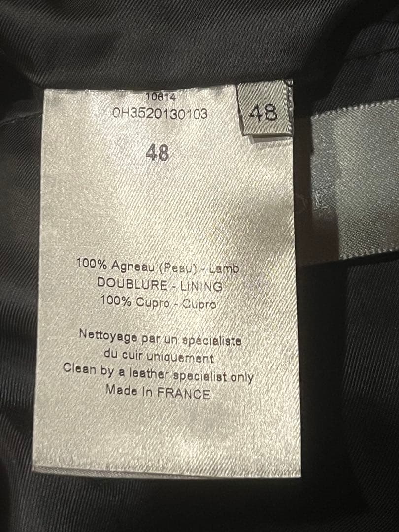 ディオールオム　dior homme サイズ48 レザージャケット　国内正規品