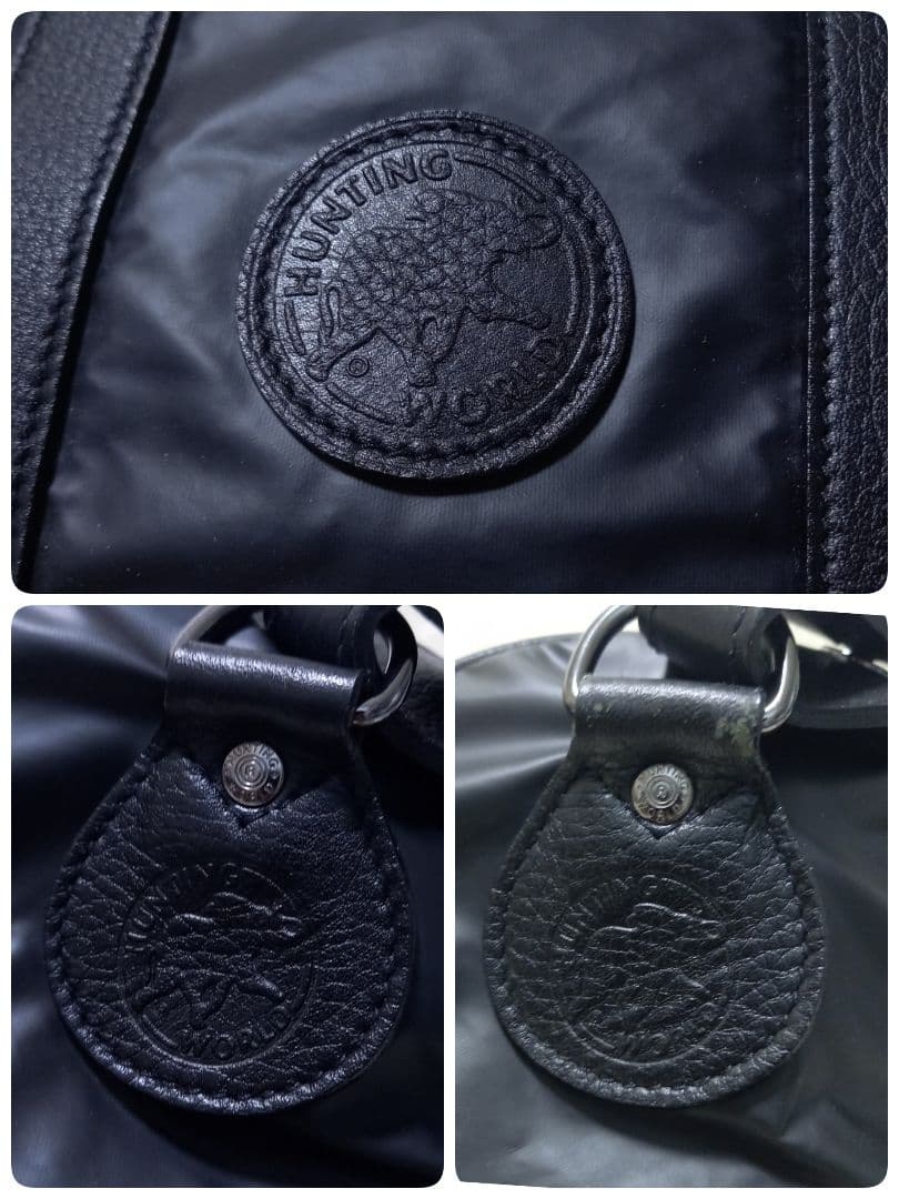 ●良品●　ハンティングワールド　バチュークロス　2way　ボストンバッグ　黒