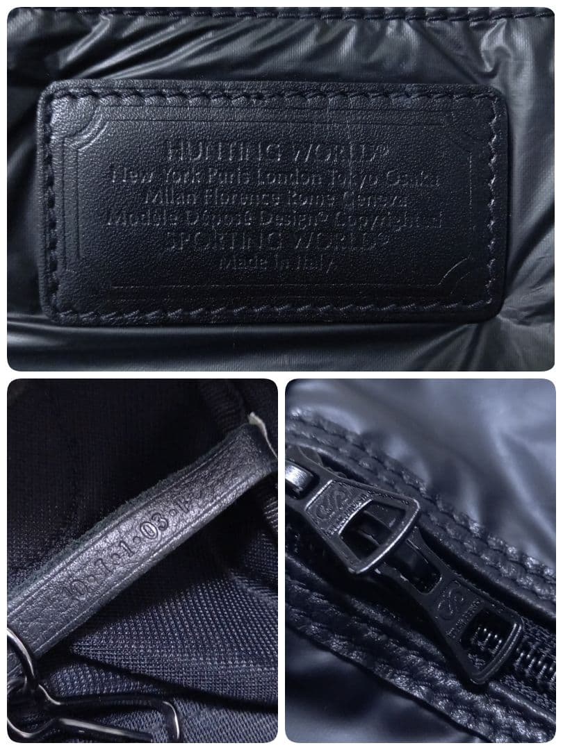 ●良品●　ハンティングワールド　バチュークロス　2way　ボストンバッグ　黒