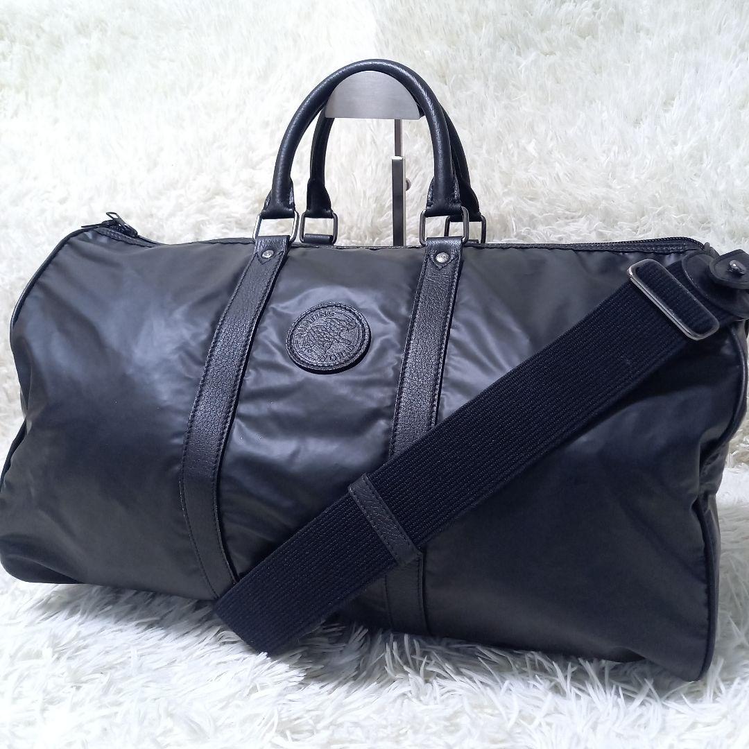 ●良品●　ハンティングワールド　バチュークロス　2way　ボストンバッグ　黒