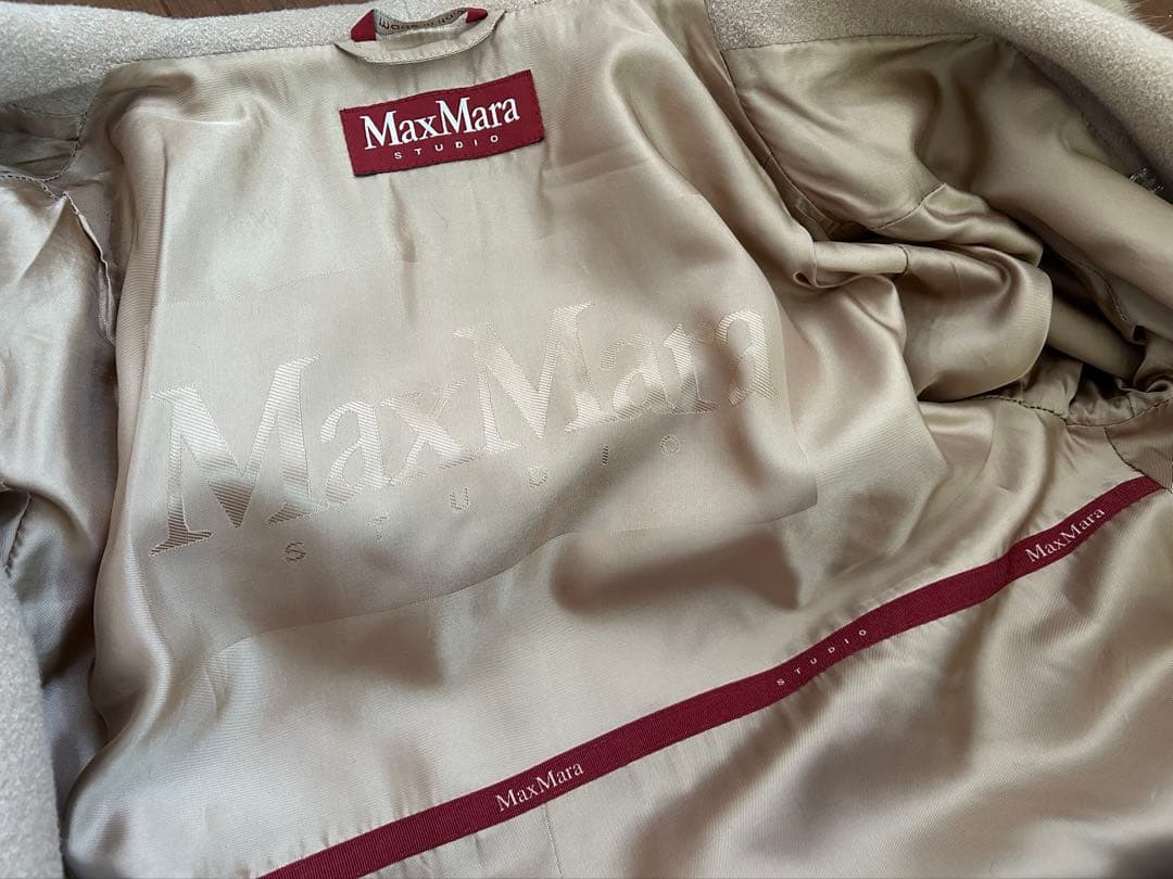 ★Max Maraマックスマーラ★希少アンゴラシルクFOXファー付き上品コート