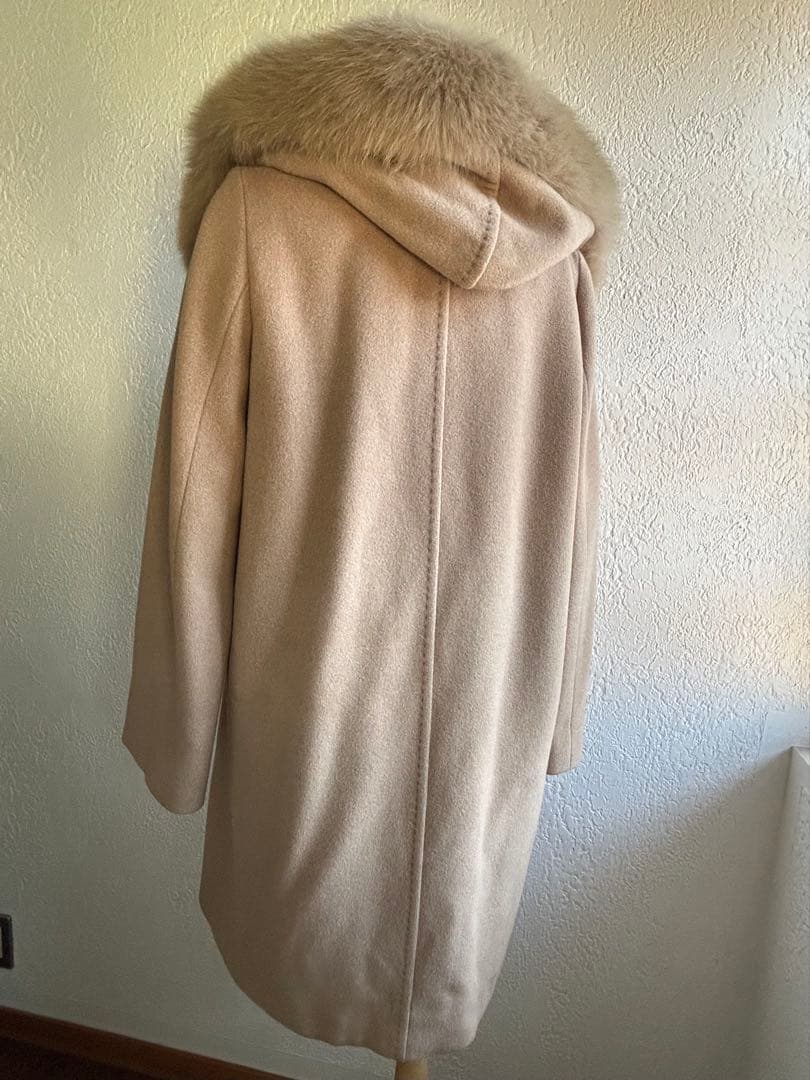 ★Max Maraマックスマーラ★希少アンゴラシルクFOXファー付き上品コート