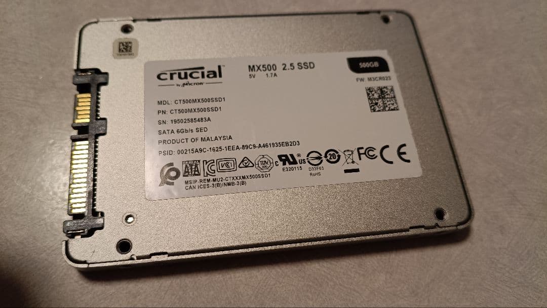 【値下げ】crucial MX500 500GB SSD 99% 5483A