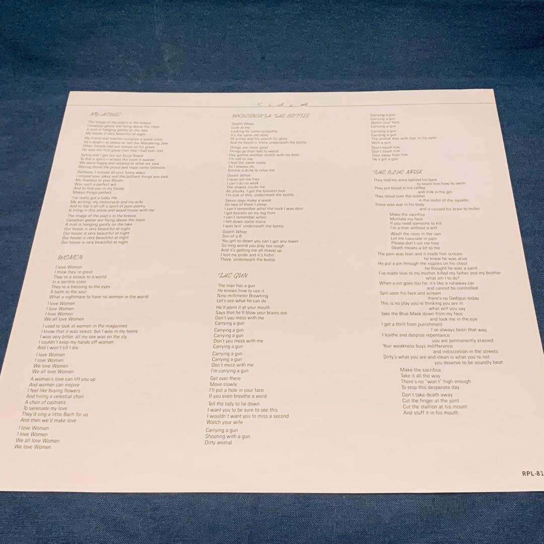 美品日本盤帯付レコード ルーリード『ブルーマスク』