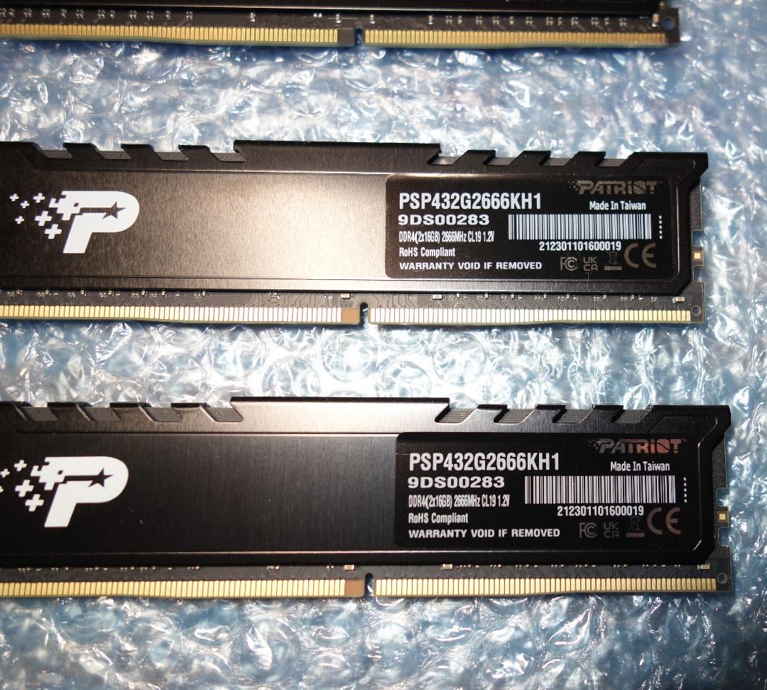Patriot Memory DDR4 2666 16GB 4枚（計64GB）
