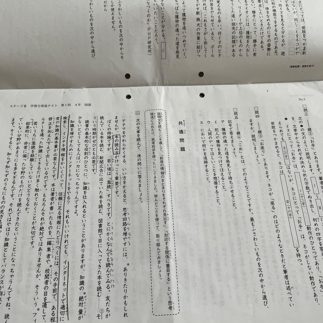 2025年‼️ 日能研 4年 【後期】ステージⅢ 育成テスト他❗️