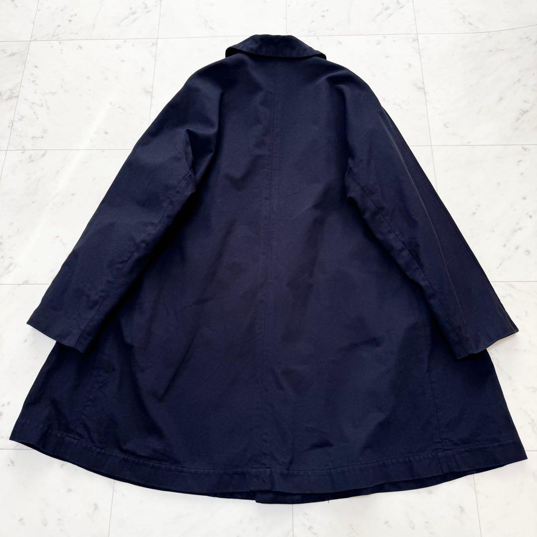 【COMME des GARCONS】コムコム 丸襟 Aラインコート ネイビー