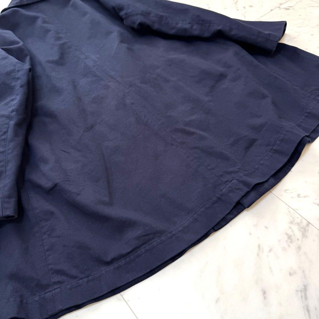 【COMME des GARCONS】コムコム 丸襟 Aラインコート ネイビー
