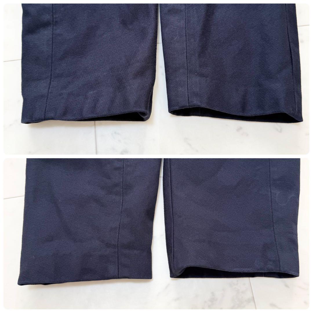 【COMME des GARCONS】コムコム 丸襟 Aラインコート ネイビー