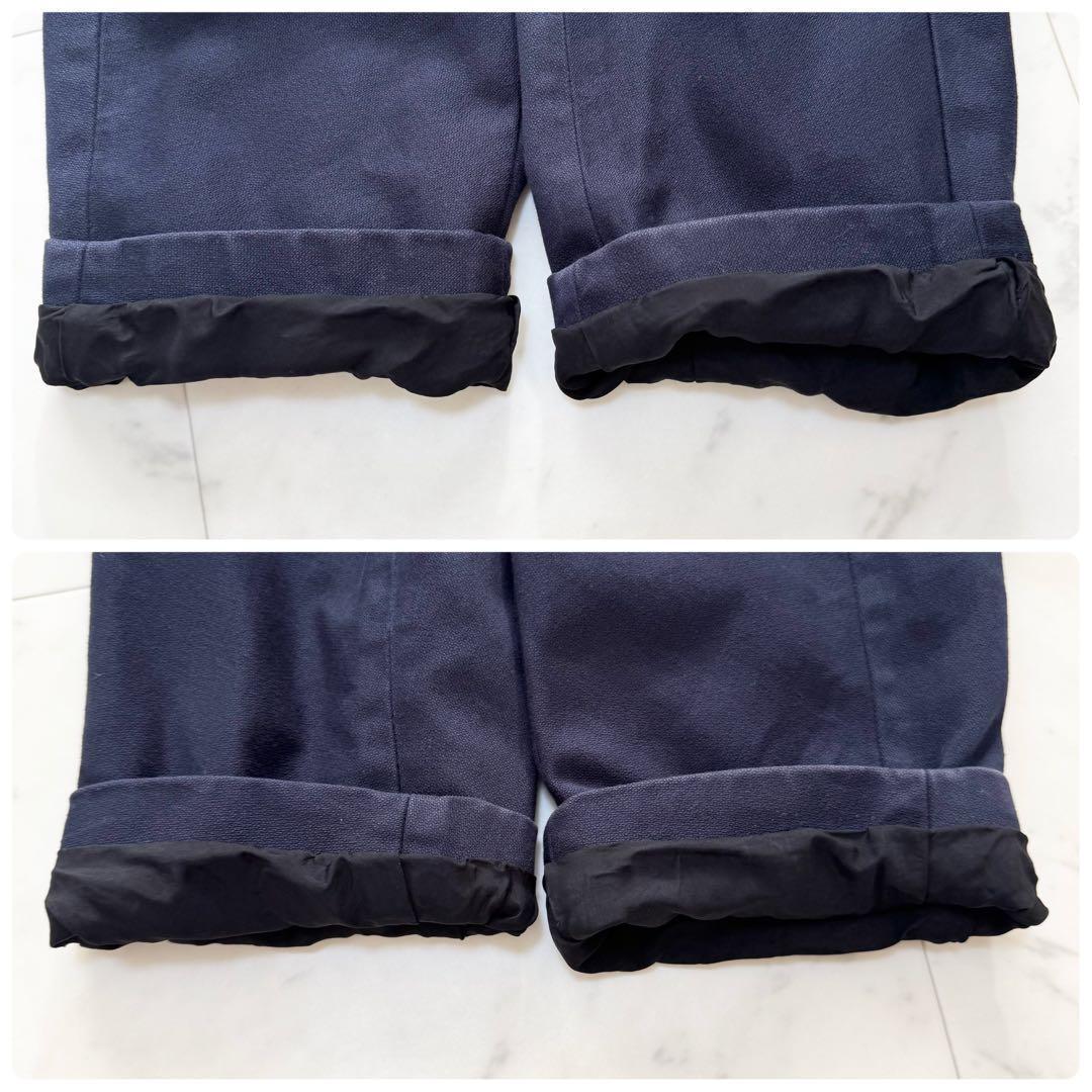 【COMME des GARCONS】コムコム 丸襟 Aラインコート ネイビー