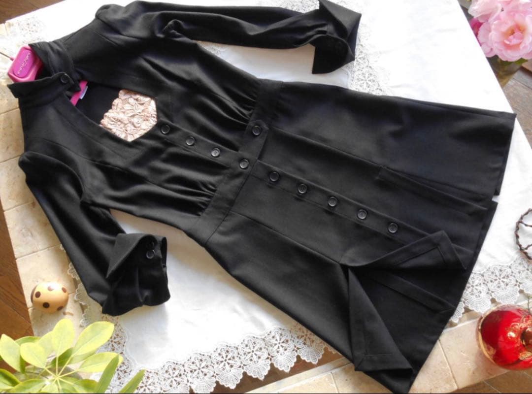 美品　くびれ　ウエスト美形　膝丈　ワンピース　M パトリッツァぺぺ　イタリア製