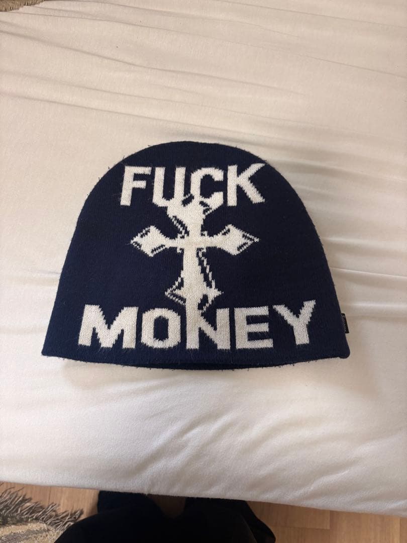 あ*お様 Supreme FUCK MONEY ビーニー　黒