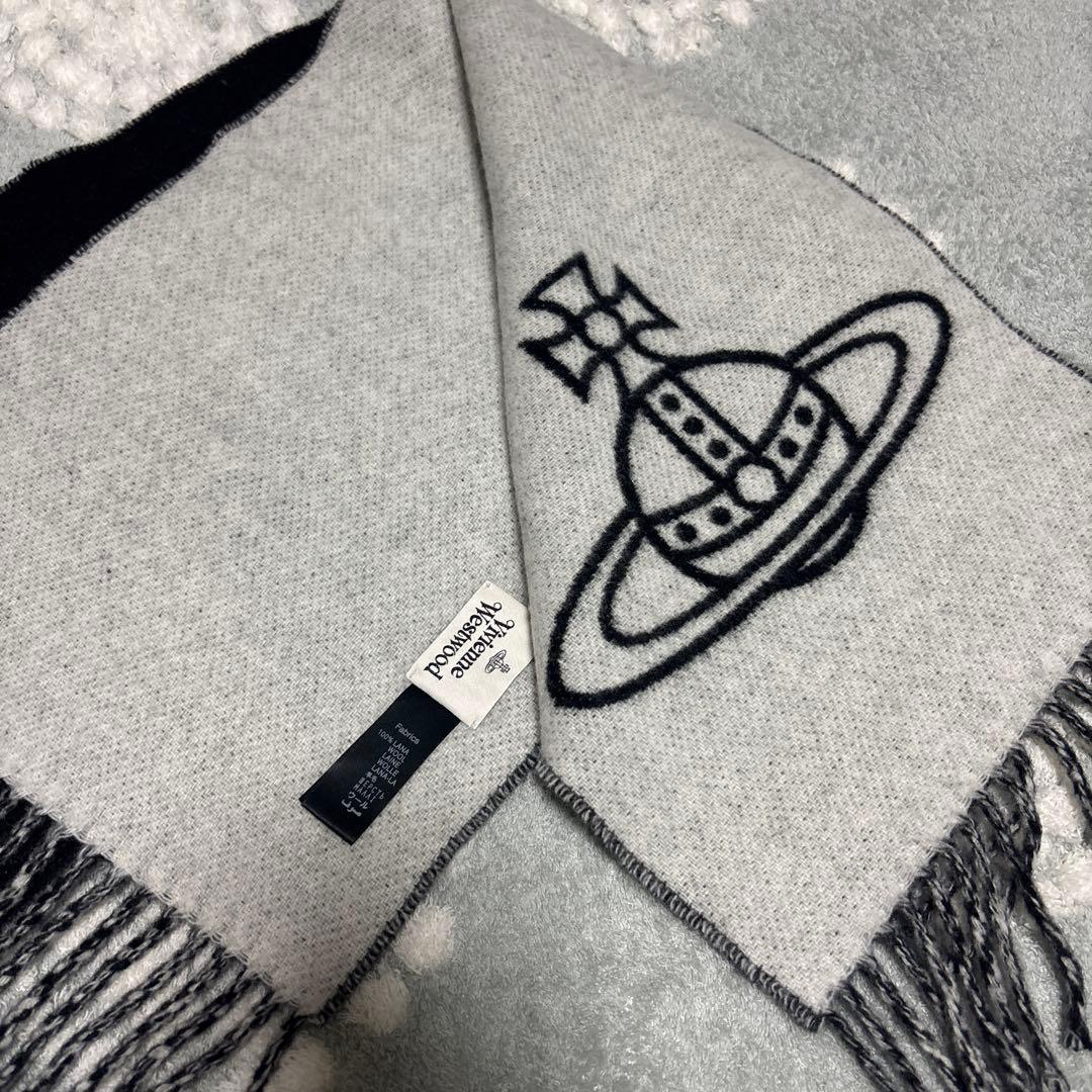 Vivienne Westwood マフラー オーブロゴ刺繍 ブラック