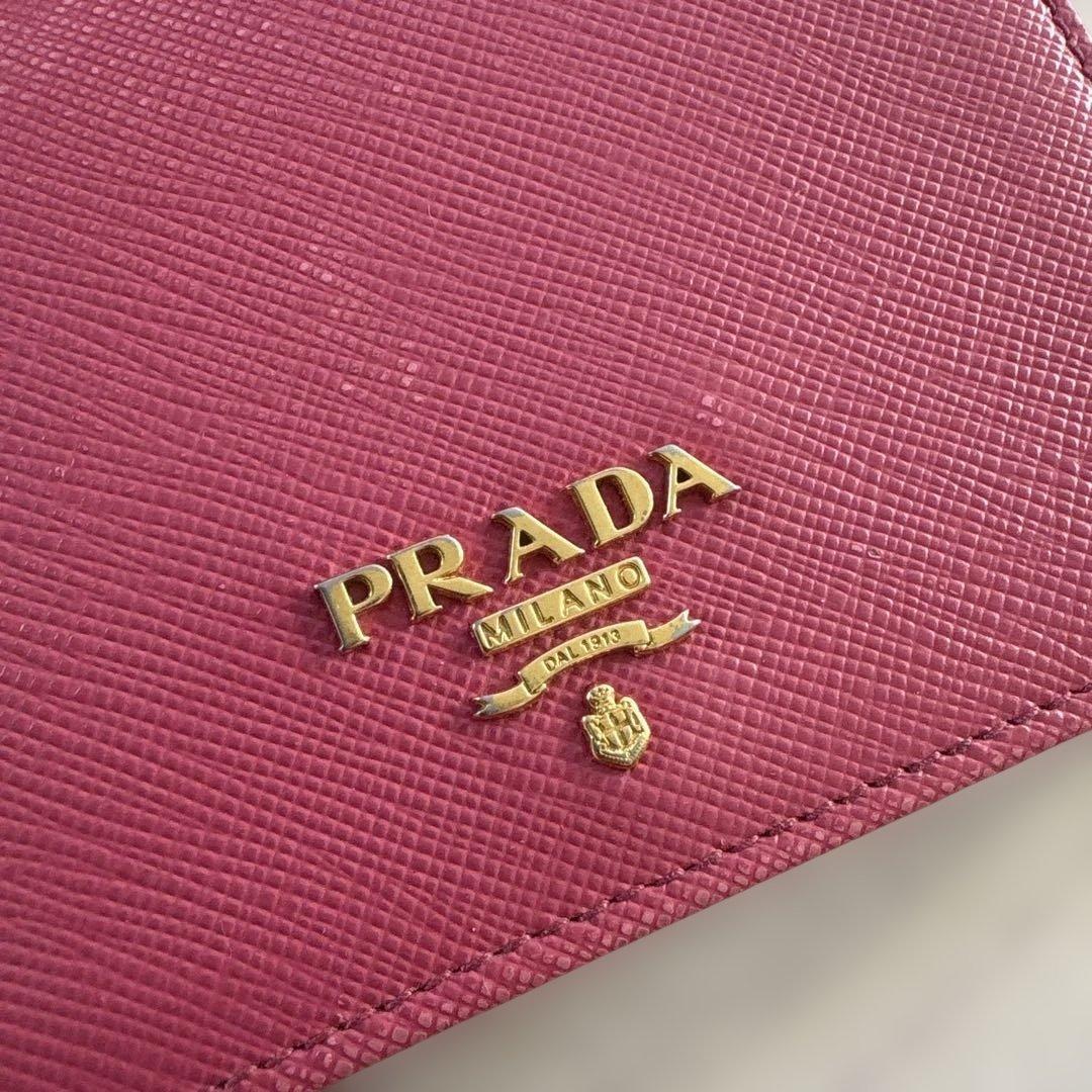 PRADA お財布　ウォレット　サフィアーノ　二つ折り財布　ペオニア