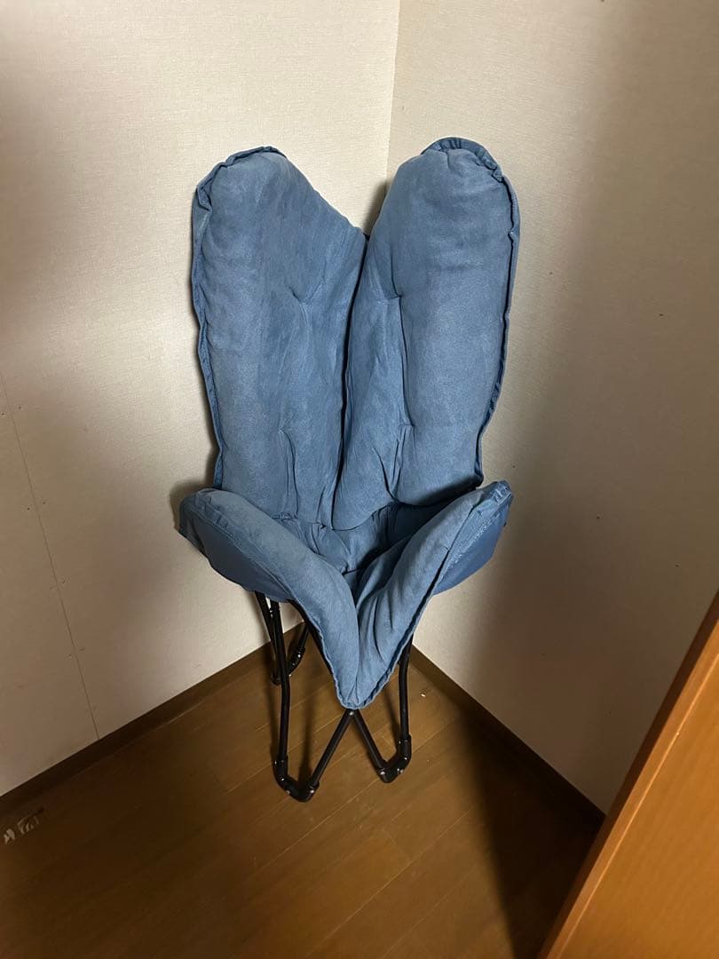 ニトリ 洗える＆はっ水 バタフライチェア(ブルー S01SS) 収納袋付き