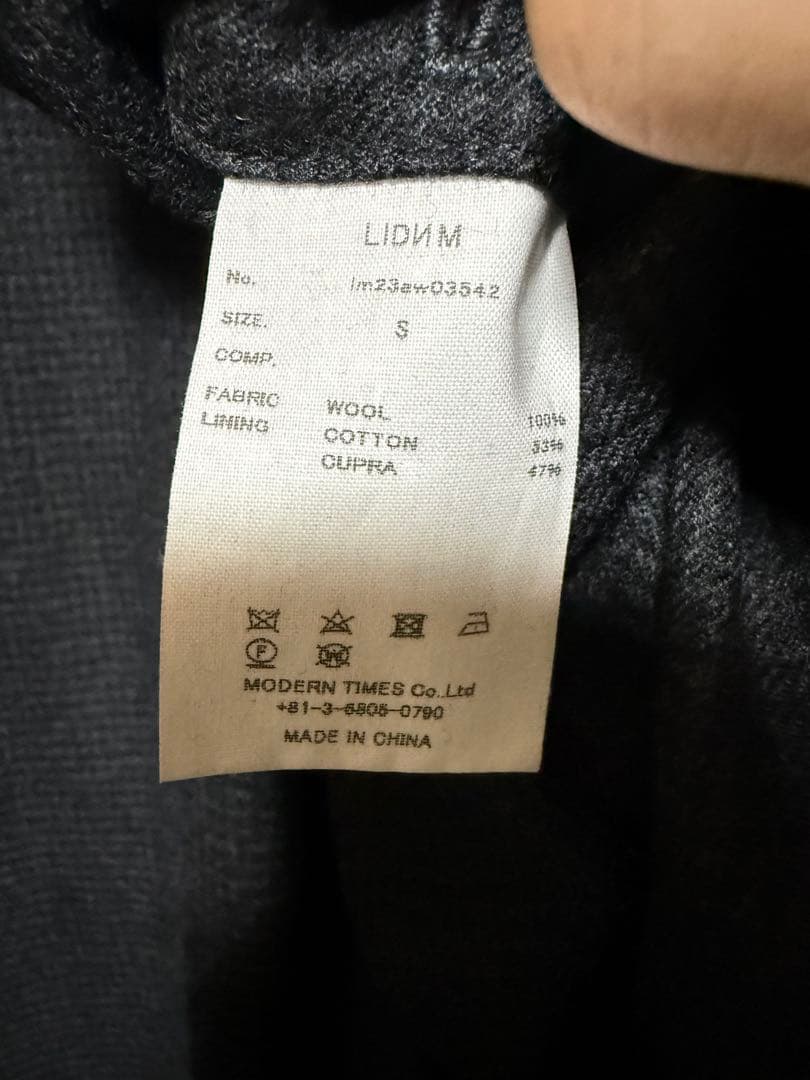 LIDNM WOOL MILLED IVY JACKET Sサイズ
