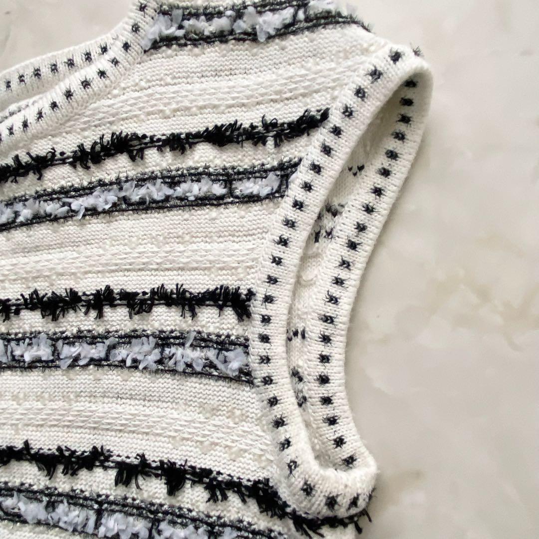 美品♡ANAYI アナイ リボンヤーン ニットツイードワンピース　セレモニー M
