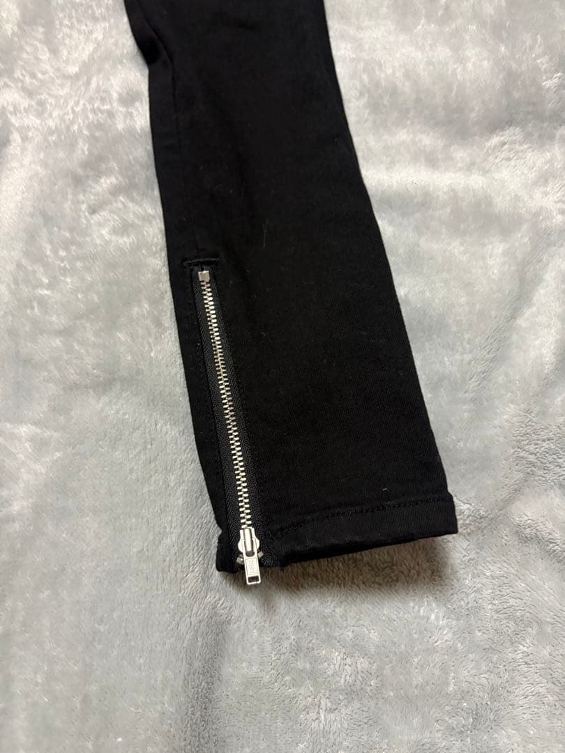 明日投稿最終　sheller デニム スキニー　シルバージップ　ブラック　S
