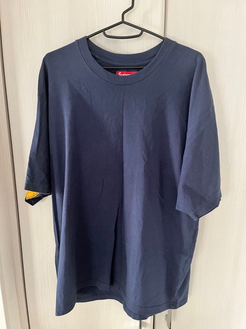 Supreme ネイビー バックロゴ Tシャツ M