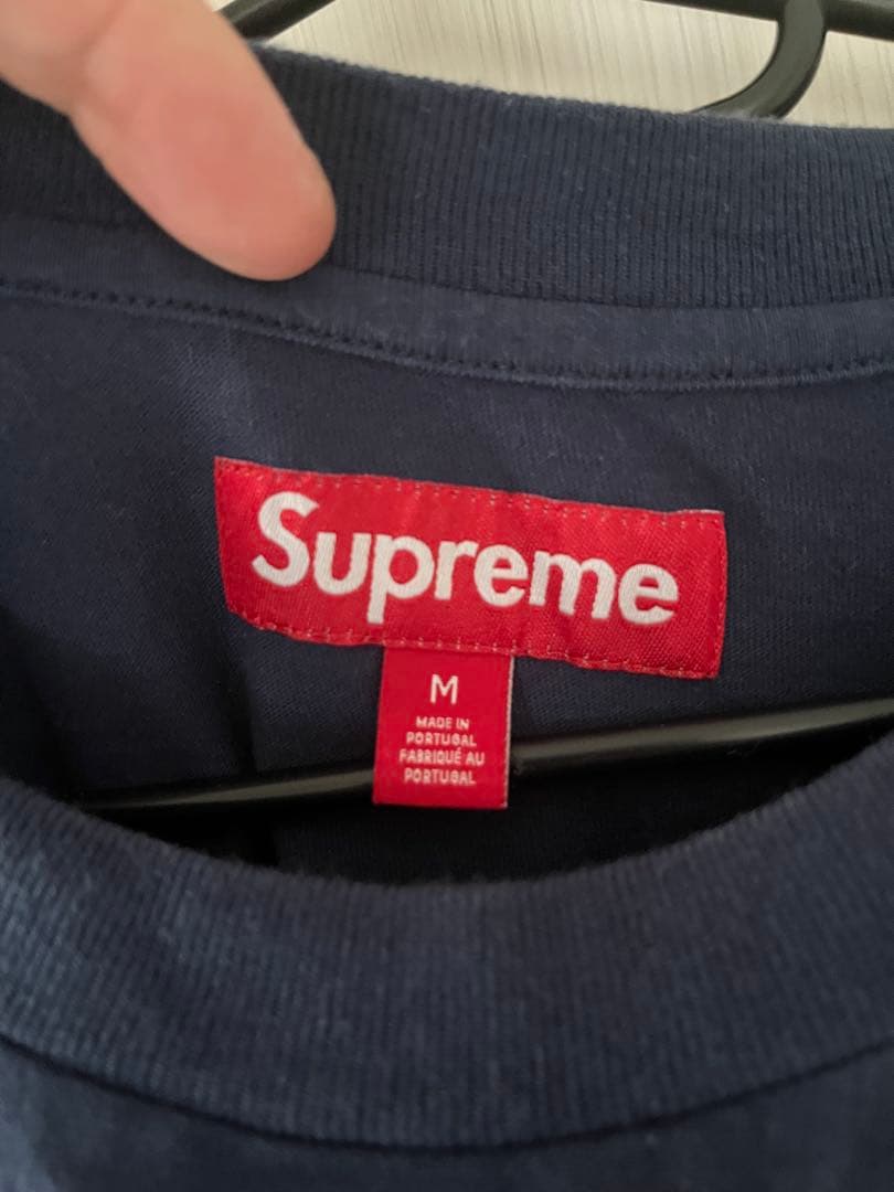 Supreme ネイビー バックロゴ Tシャツ M