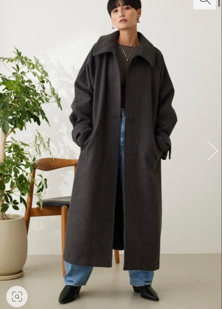 crie conforto ショールカラーラグランコート