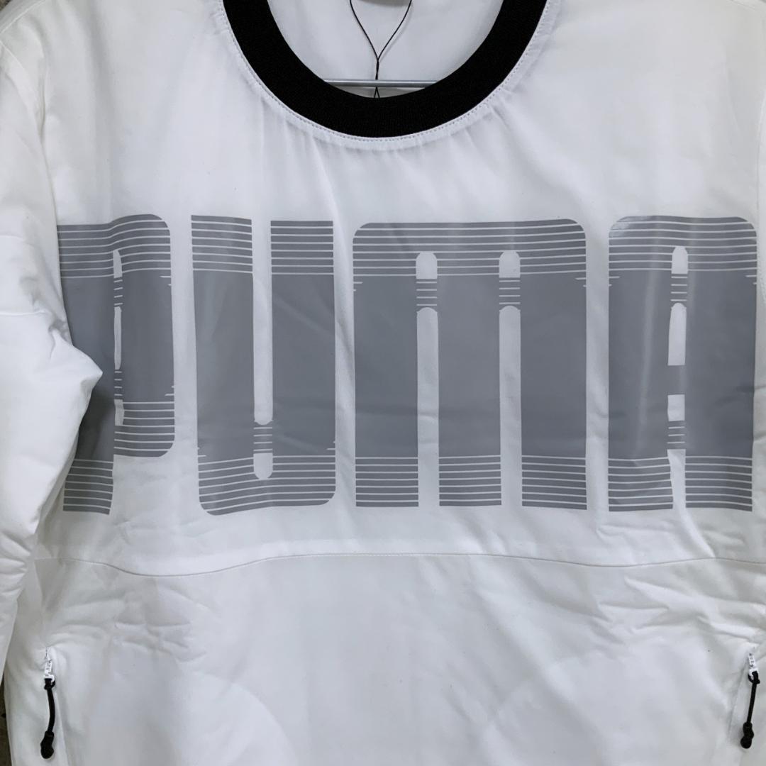 PUMA ゴルフ【L】中綿入り ハイパーストレッチ プルオーバー （白）