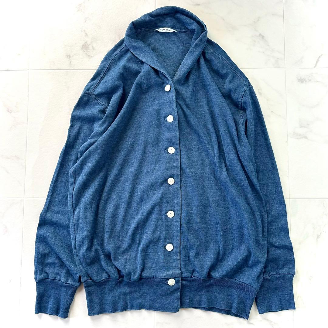 美品✨TIGRE　BROCANTE　天竺スモールショール　カーディガン　ブルー