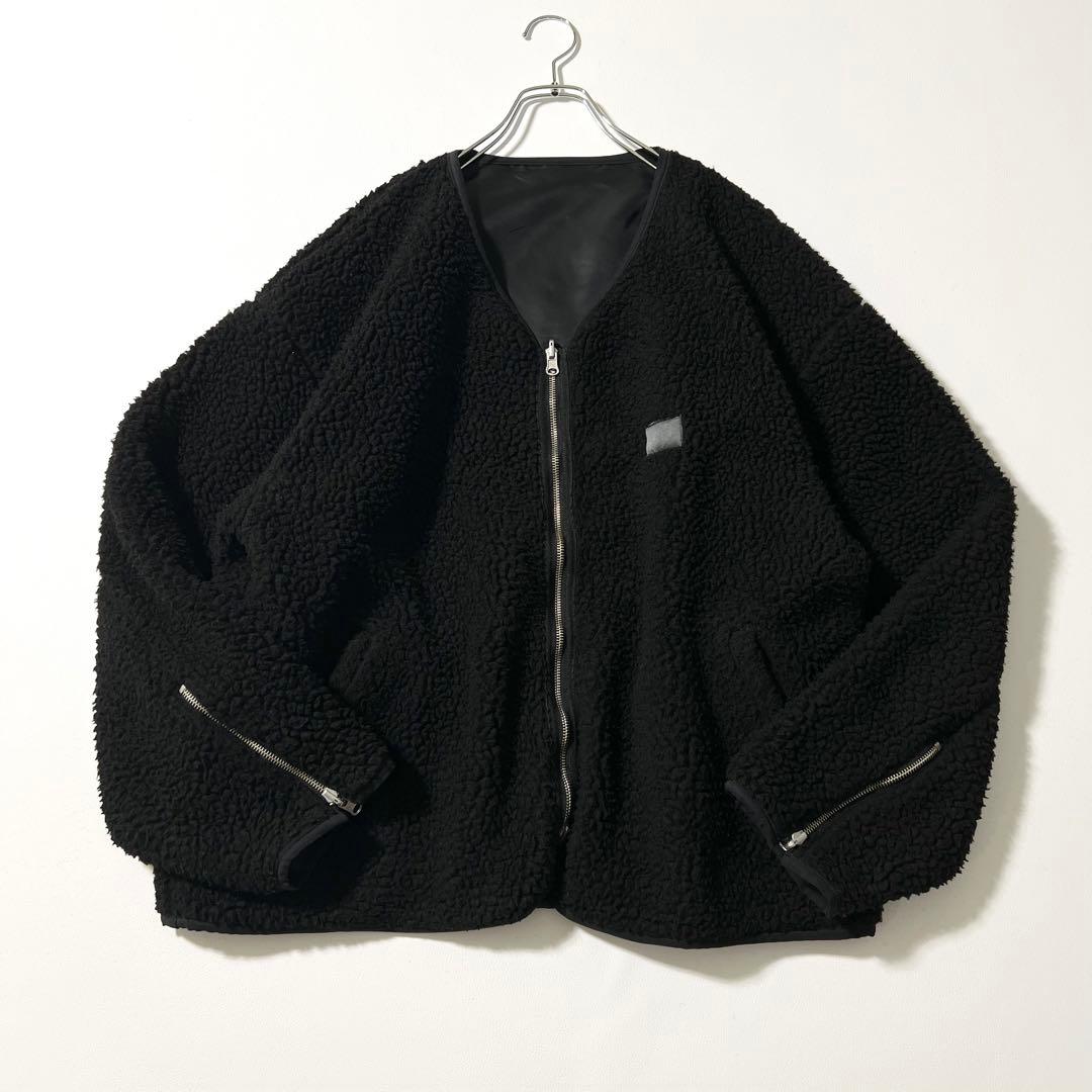 3394【美品】シュタイン　リバーシブルブルゾン 裏ボア グレー　黒　L
