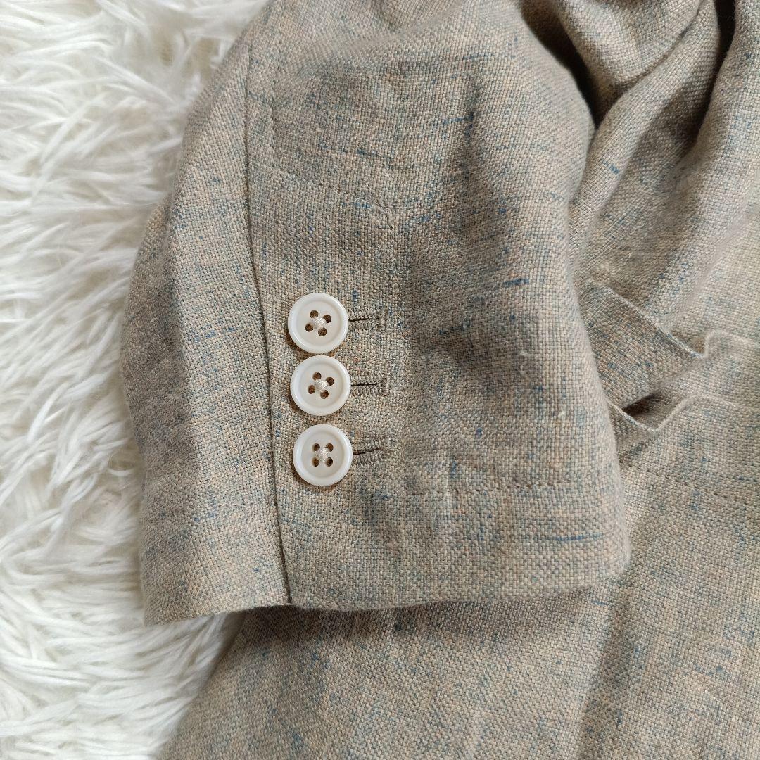 美品✨CABaN メランジリネン ダブルブレストジャケット　ベージュ　S