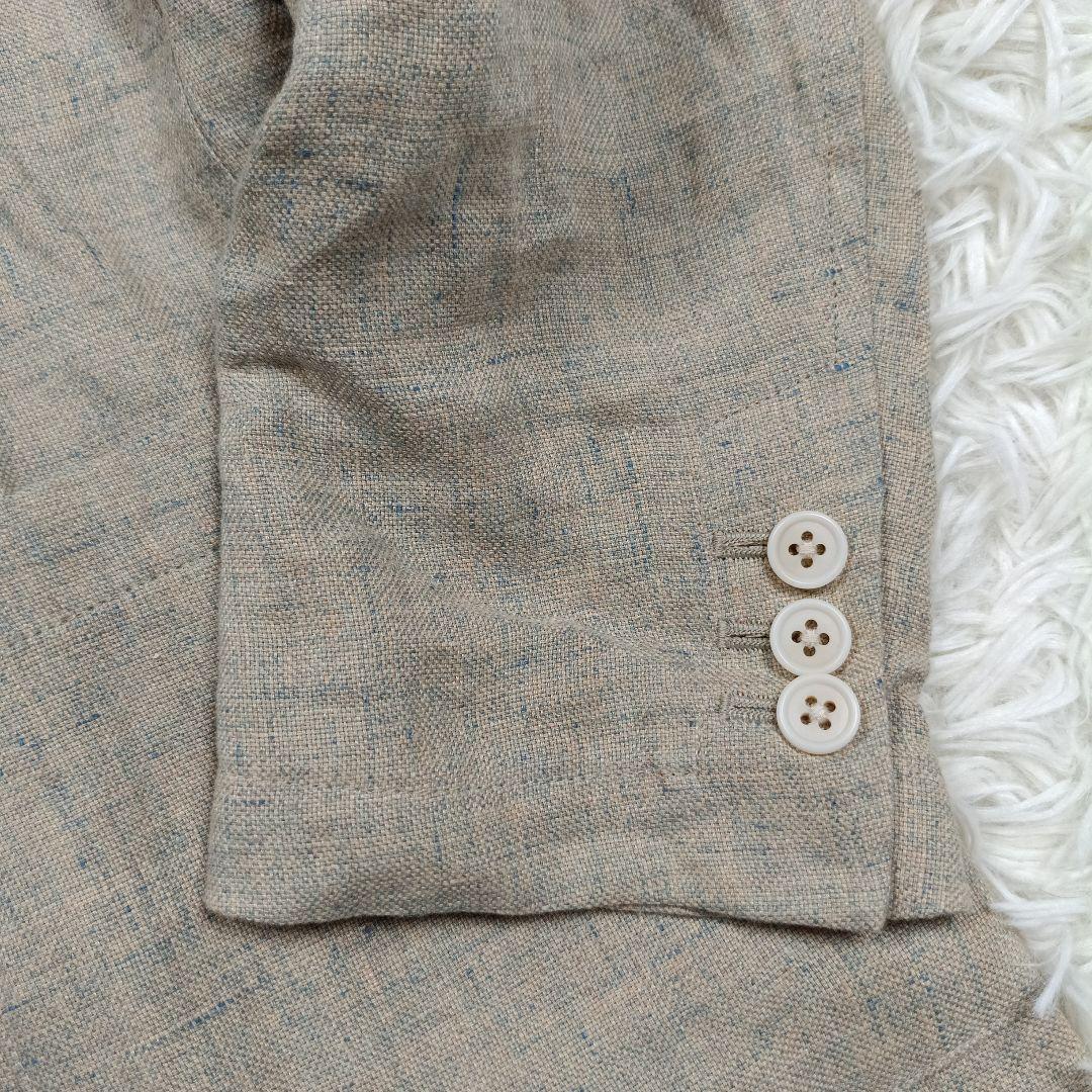 美品✨CABaN メランジリネン ダブルブレストジャケット　ベージュ　S