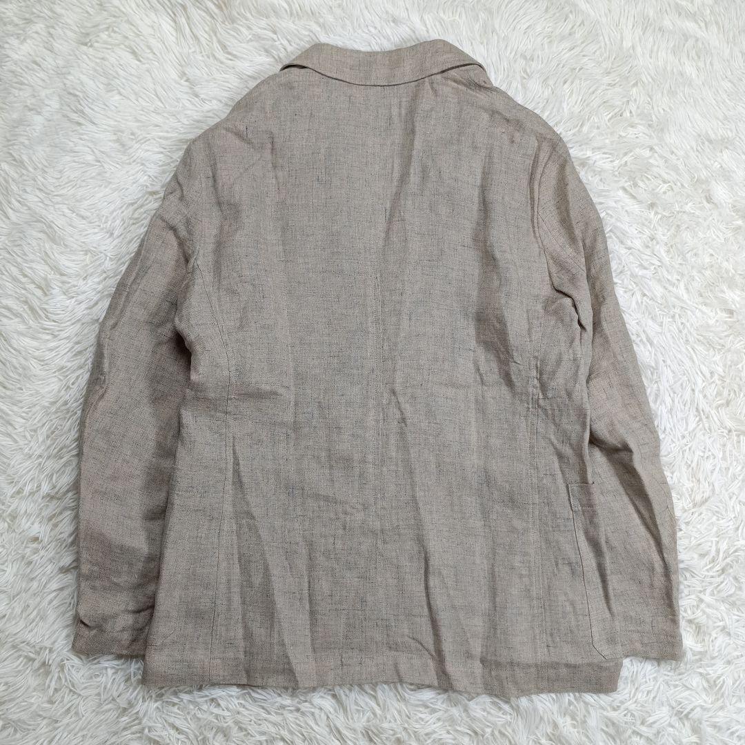 美品✨CABaN メランジリネン ダブルブレストジャケット　ベージュ　S