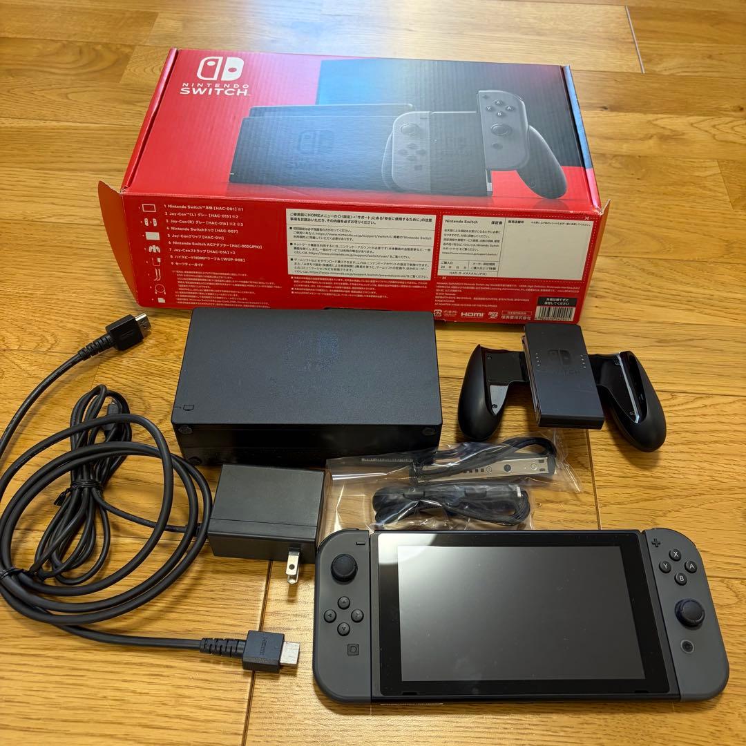 Nintendo Switch 本体 グレー　動作確認済　付属品完備