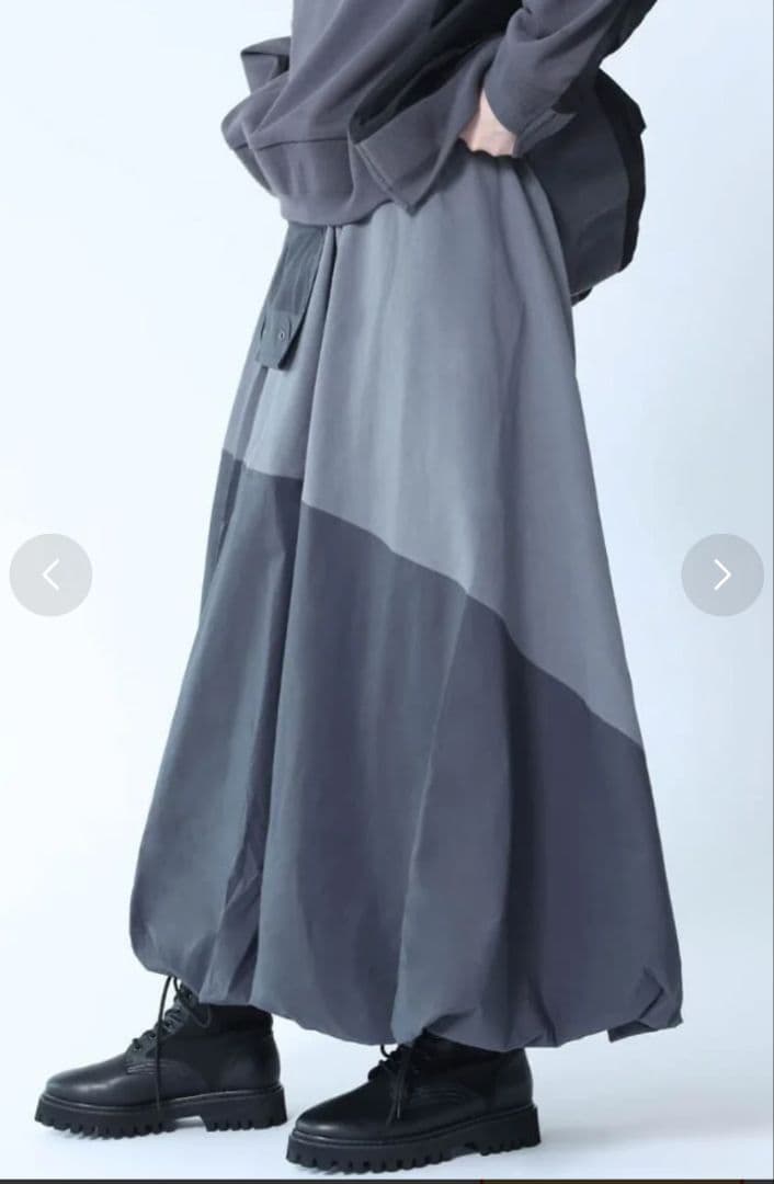 新品15,000円☆LASUD メッシュポーチ付バルーンスカート☆ヤマダヤ