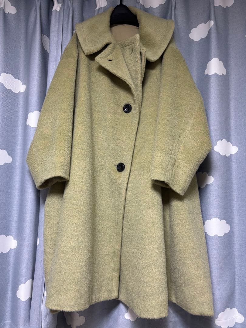 ゆるふわアシメカラー・シャギーコート(ベルト付き) Mサイズ ルイルエブティック