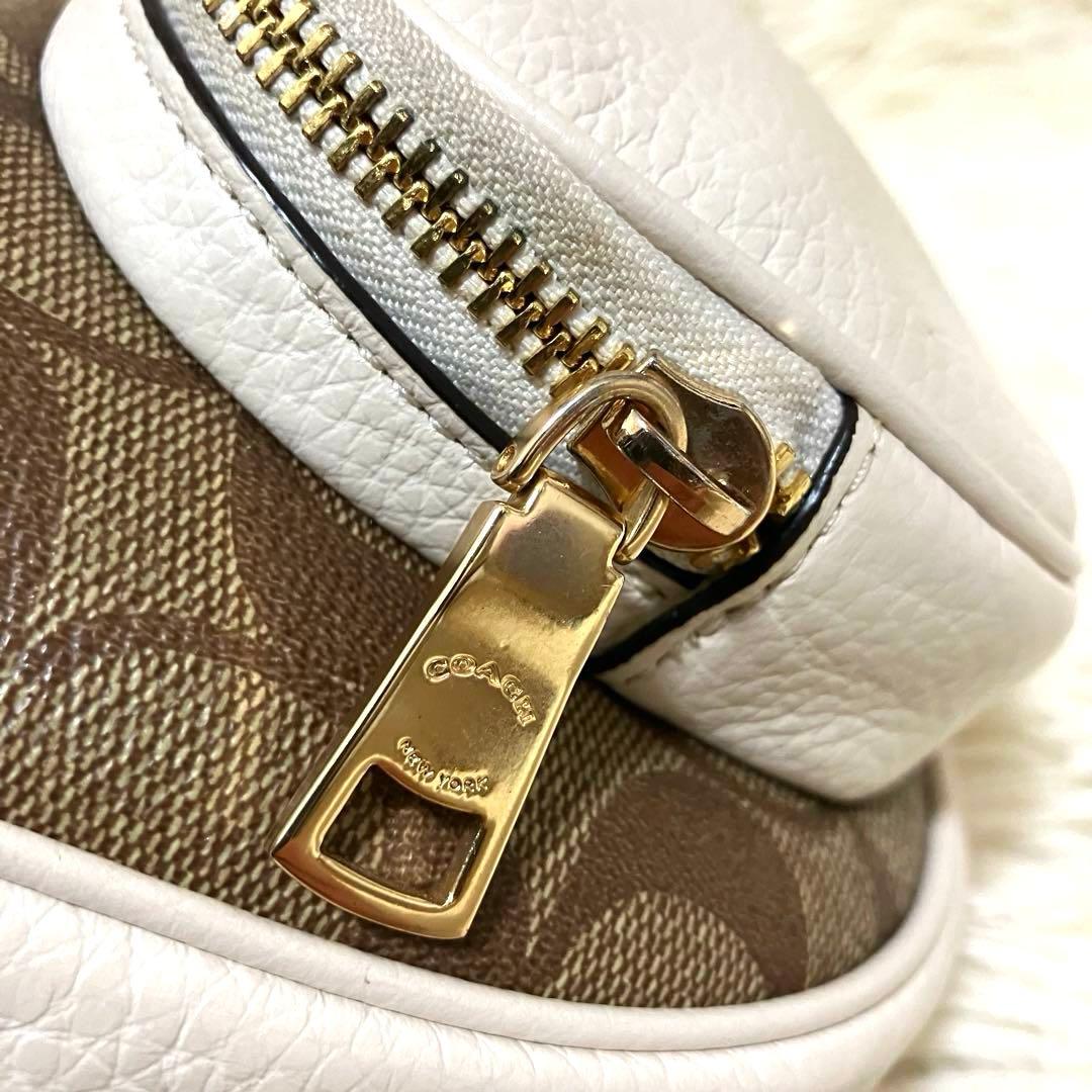 COACH＊ ウエストバッグ レザー シグネチャーアイボリー
